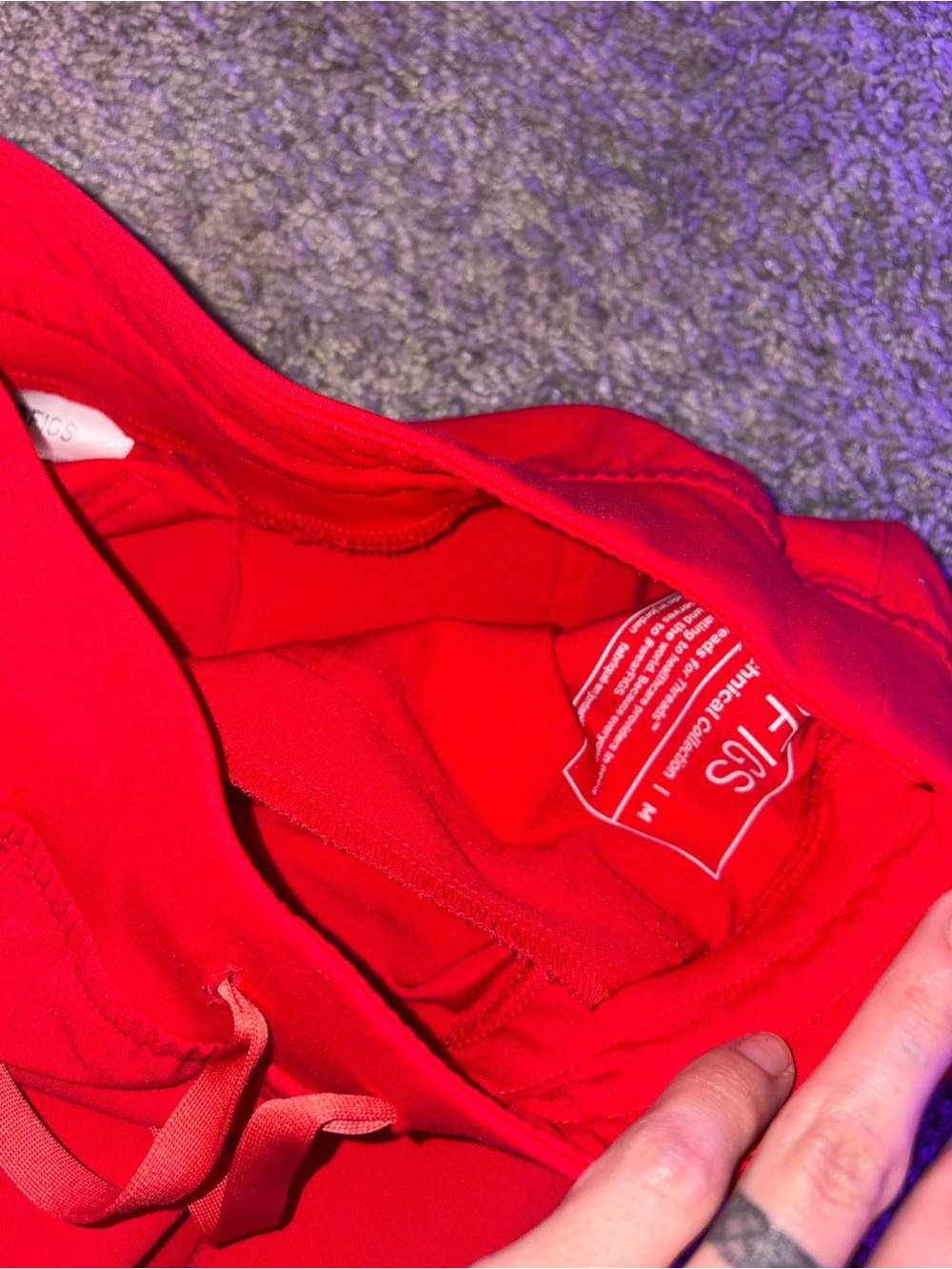 Figs Women's Red Cargo Jogger Pants - Picture 3 of 3